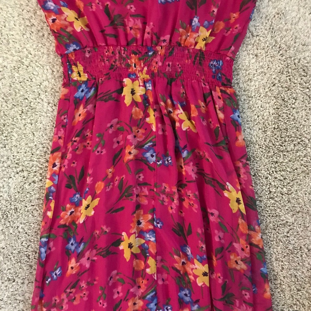EUC Old Navy Pink Floral Ruffled Maxi Dress, Sz M - Picture 12 of 15